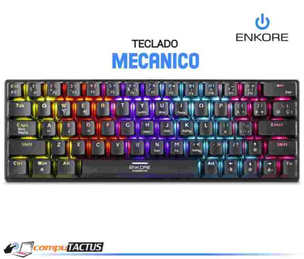 TECLADO MECANICO ENKORE KINGDOM 64 ENK1008 RAINBOW SWITCH RED