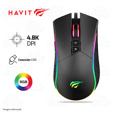 MOUSE GAMER USB HAVIT MS1001S NEGRO RGB 4800DPI