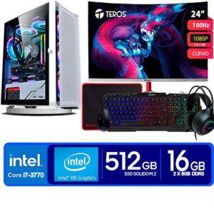 Computadora Pc Intel Core i7 3770 Monitor 24 fhd' RAM 16 GB SSD 500 GB